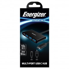 Hub Energizer USB 3.0 HC304AC USB-C in 3 Positions USB-A and USB-C Black