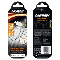 Energizer Lifetime Warranty connection cable in Lightning Apple Certified MFI 1.2m White