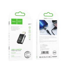 Hoco UA17 Lightning Adapter in USB-C Support 2A charging and data transfer functions Black