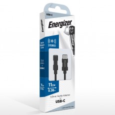 Hands Free Energizer Adapter C112CABK USB-C in 3.5 mm Compatible with all USB-C Devices Black