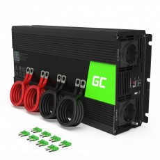 Green Cell Car Power Inverter Converter INV11 12V to 230V 2000W/4000W connected to both the cigarette to the battery