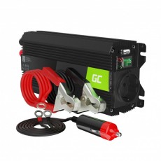 Green Cell Car Power Inverter Converter INVGC03 12V to 230V 500W/1000W connected to both the cigarette lighter and directly to the battery