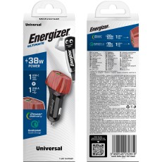 Car Charger Energizer D38WO PD, QC, USB-C/USB-A 38W/4A Brown