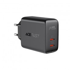 Travel Charger Acefast A9 Fast Charging 2χUSB-C QC3.0 / QC2.0 PD40W Black