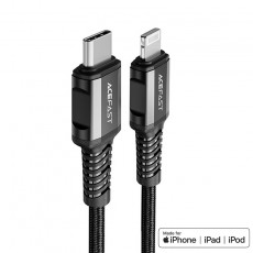 Data Cable Acefast C1-01 USB-C to Lightning Braided 3A 30W Apple Certified MFI 1.2m Black