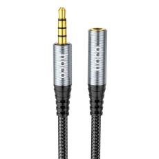 Audio Cable Hoco UPA20  3.5mm Male to 3.5mm Female Braided 1m Black