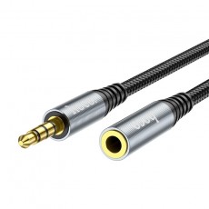 Audio Cable Hoco UPA20  3.5mm Male to 3.5mm Female Braided 1m Black