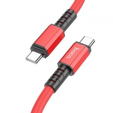 Data Cable Hoco X85 Strength USB-C to USB-C 60W 20V/3A Red 1.2m Extra Durability