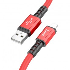 Data Cable Hoco X85 Strength USB-C to Lightning 2.4A Red 1m Extra Durability