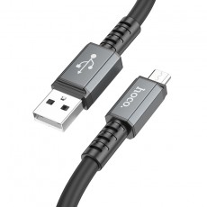Data Cable Hoco X85 Strength USB to Micro-USB 2.4A Black 1m Extra Durability