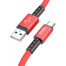 Data Cable Hoco X85 Strength USB to USB-C 3A Red 1m