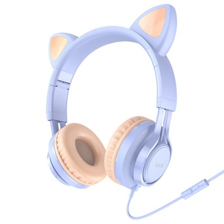 Stereo Headphones Hoco W36 Cat ear with Microphone Hi-Fi 3.5mm Dream Blue