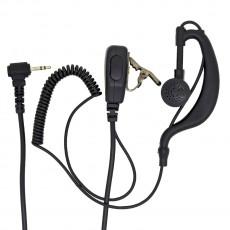 Hands Free Mono Ancus HiConnect 2.5mm with operating button and spiral cable  for Walkie Talkie Black Bulk