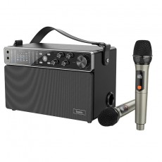 Wireless Speaker Hoco BS50 Chanter Karaoke BT v5.0 Black 60W 4000mAh Micro-SD 3.5mm and Two Wireless Microphones