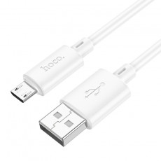 Data Cable Hoco X88 USB to Micro USB 2.4A  for Fast Charging and Data Transfer White 1m