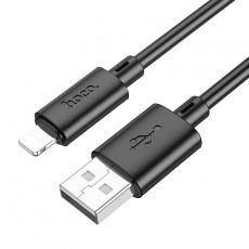Data Cable Hoco X88 USB to Lightning  2.4A  for Fast Charging and Data Transfer Black 1m