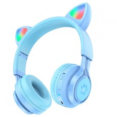 Wireless Stereo Headphones Hoco W39 Cat Ear Hi-Fi BT V5.3 3.5mm 10h music time Blue