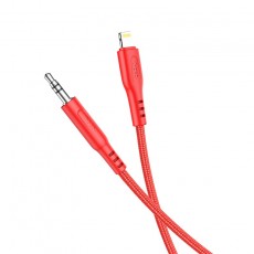 Audio Cable Hoco UPA18 Braided Lightning Male to 3.5mm Male Red 1m