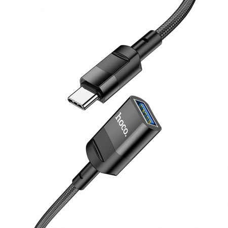 Extension Cable Hoco U107 USB-C Male to USB 3.0 Female 5V/2A 5Gbps OTG 1.2m Black