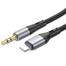 Audio Cable Hoco UPA22 Silicone Lightning to 3.5mm Male Black 1m