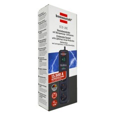 Lightning Protection Overvoltage Brennenstuhl Eco-Line 13.500A, 3-Position Suko IP20 1.5 m Black