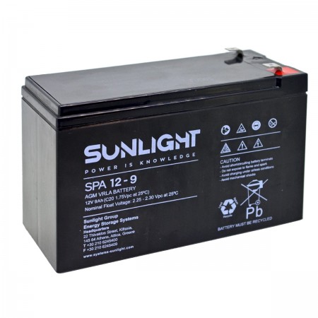 Sunlight VRLA AGM (12V 9Ah) 1.6kg 93mm x 65mm x 150mm