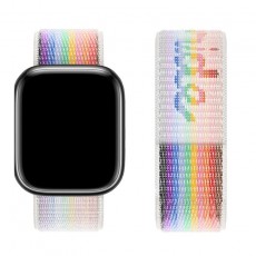 Watchband Hoco WA02 42/44/45/49mm Nylon for Apple Watch series 1/2/3/4/5/6/7/8/SE/Ultra White Rainbow