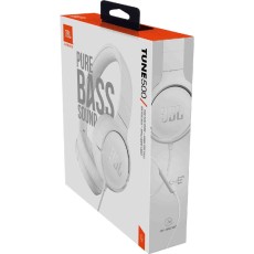 Stereo Headphone On-ear JBL Tune 500 3.5mm Pure Bass Sound witch mic White
