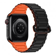 Watchband Hoco WA06 Flexible Military Pattern 42/44/45/49mm for Apple Watch 1/2/3/4/5/6/7/8/SE Black Orange Silicon Band