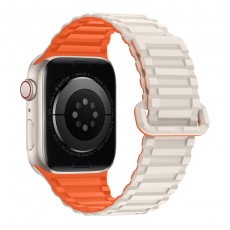 Watchband Hoco WA06 Flexible Military Pattern 42/44/45/49mm for Apple Watch 1/2/3/4/5/6/7/8/SE Starlight Orange Silicon Band