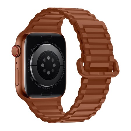 Watchband Hoco WA06 Flexible Military Pattern 42/44/45/49mm for Apple Watch 1/2/3/4/5/6/7/8/SE Brown Silicon Band