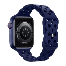 Watchband Hoco WA09 Flexible Rhombus Hollow 38/40/41mm for Apple Watch 1/2/3/4/5/6/7/8/SE Dark Blue Silicon Band