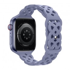 Watchband Hoco WA09 Flexible Rhombus Hollow 42/44/45/49mm for Apple Watch 1/2/3/4/5/6/7/8/SE Lavender Grey Silicon Band