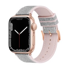 Watchband Hoco WA11 Diamond series 42/44/45/49mm for Apple Watch 1/2/3/4/5/6/7/8/SE White Silver Silicone Band