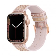 Watchband Hoco WA11 Diamond series 42/44/45/49mm for Apple Watch 1/2/3/4/5/6/7/8/SE Golden Red Silicone Band