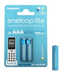 Rechargeable Battery Panasonic Eneloop Lite BK-4HCDEC4BE 550 mAh size AA Ni-MH 1.2V  4pcs with storage case
