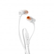 Hands Free JBL Tune 110 In-ear 3.5 mm Pure Bass Sound 9mm with Mic and Flat Cable JBLT110WHT White