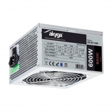 Power Supply ATX Akyga AK-B1-600 P4 PCI-E 6+2 pin 4x SATA 2x Molex PPFC FAN 12cm