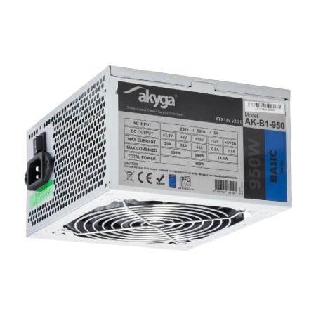 Power Supply ATX 950W Akyga AK-B1-950 P4+4 PCI-E 6 pin i 6+2 pin 5x SATA 2x Molex APFC FAN 12cm