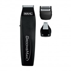 Multigroomer Battery Trimmer Wahl GroomsMan All-in-One 05537-3016 with 4 guide combs and 2 trimmer blades 1,5-12mm Black