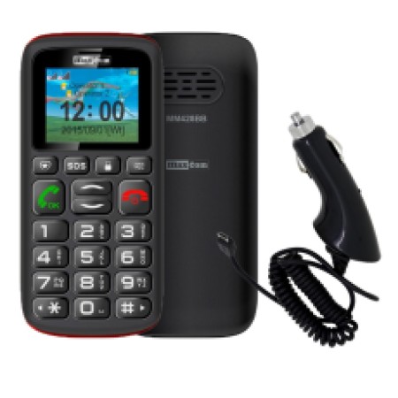 Maxcom MM428BB (Dual Sim) 1.8" With Large Keys and SOS Button + Car Charger Ancus Micro USB