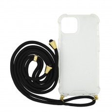 Case Ancus Crossbody for Apple iPhone 14 Transparent with Black Strap