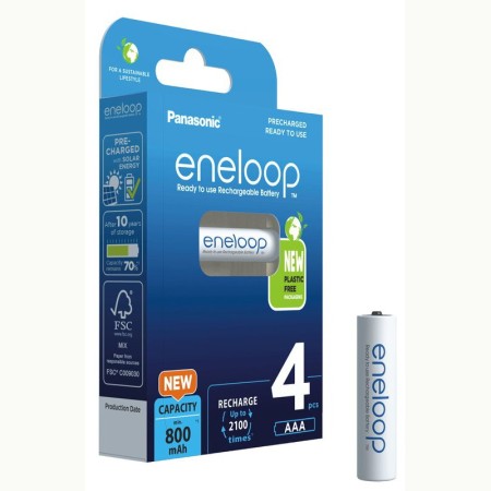 Rechargeable Battery Panasonic Eneloop R03 BK-4MCDE/4BE 800mAh size AAA Ni-MH 1.2V Τεμ. 4