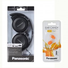 Headphone Panasonic RP-HF100E-K 3.5mm Folding Black + Hands Free Panasonic In-ear RP-HNJ100E-D 3.5mm Orange No Mic