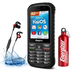 Energizer Hard Case H280S 4G Dual Sim 512MB/4GB 2.8" KaiOS IP68 Black +  Bluetooth Sport Earphones Black + Metal Water Bottle