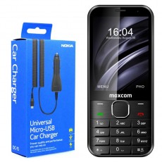 Maxcom MM334 3.2" with Large Buttons,Bluetooth, Camera + Car Charger Nokia Micro USB