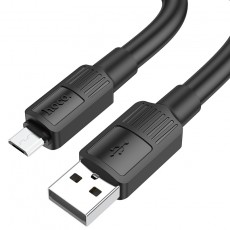 Data Cable Hoco X84 Solid USB to Micro USB 2.4A Black 1m Extra Durability