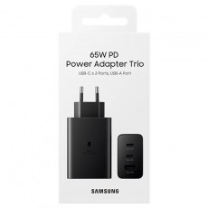 Travel Charger Samsung T6530NBE Trio 2 x USB-C + USB PD3.0 65W 3A Black