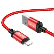 Data Cable Hoco X89 Wind USB to Lightning 2.4A Red 1m Braided