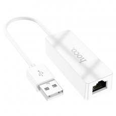 Hoco UA22 USB Male to RJ45 OTG 100Mbps 15cm White